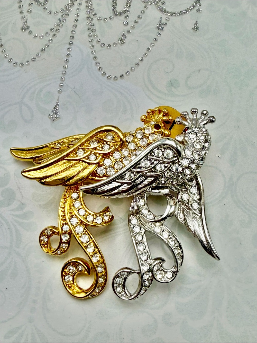 🎃🎃Nolan Miller Birds of Passion  Rhinestone Brooch #cz507